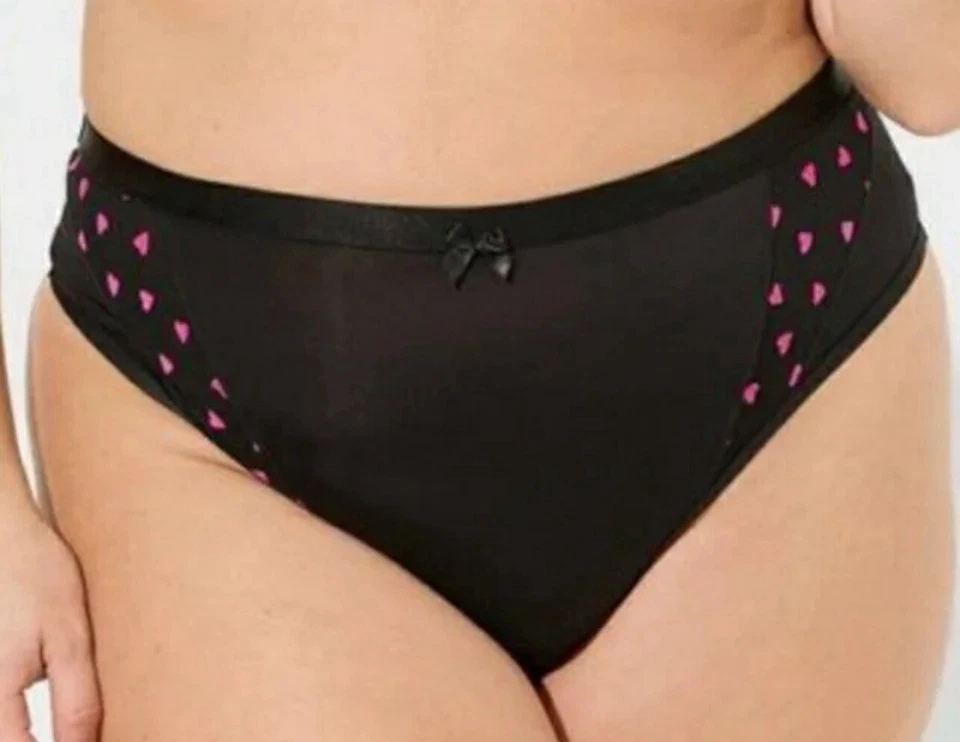 Torrid Silky Pink Hearts Microfiber Second Skin Thong Panty Plus Size 3X, 22/24 - Image 3 of 4