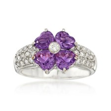 Natural Amethyst Gemstone with 925 Sterling Silver Ring for Women's 3781