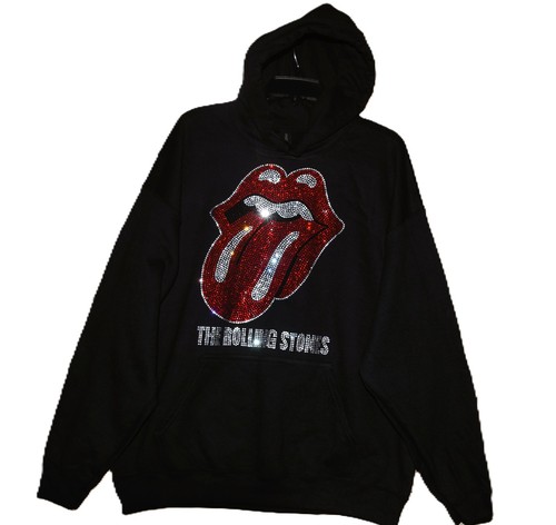 The Rolling Stones rhinestone hoodie S M L XL 2X 3X 4X 5X - Picture 3 of 11