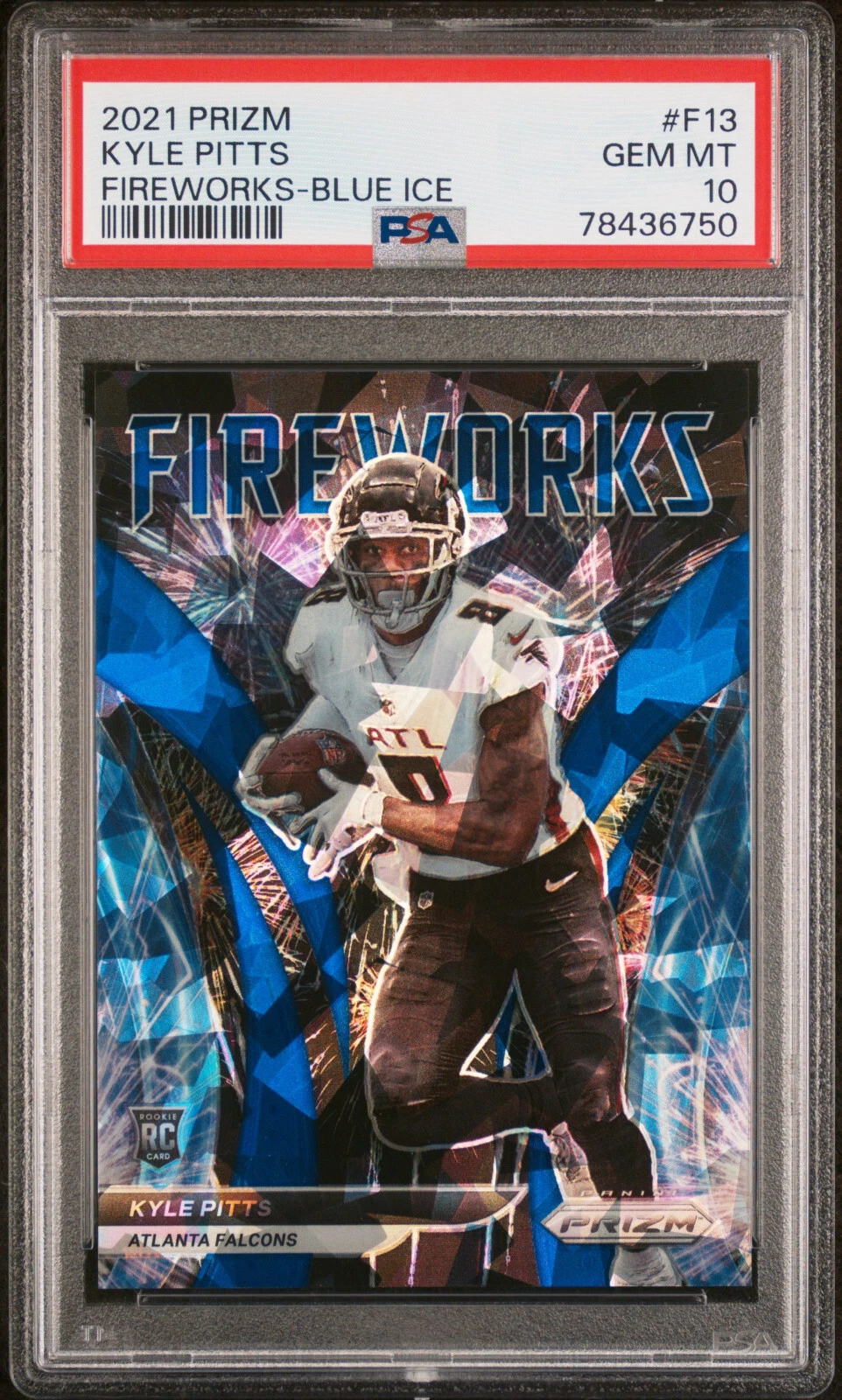 Kyle Pitts Panini Prizm Fireworks #F13 Blue Ice