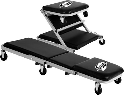 Pro Lift 2036D 36 Inch Adjustable Mechanics Creeper And Seat With Swivel Casters