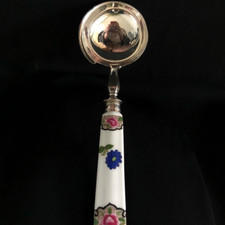 Vintage Big Spoon Silver Porcelain Silverware France Signed Collectible