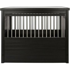 Wooden Dog Crate Table Decorative Pet Cage End Table Small Brown Espresso New