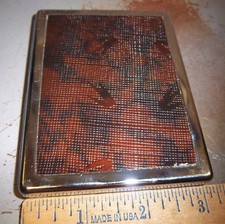 Metal Cigarette Case, Money and Credit card case, NEW, Brown Cover, nice case
