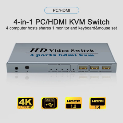 4K Switch KVM HDMI Switcher 4-port USB HDMI KVM Switch for PC laptop windows mac