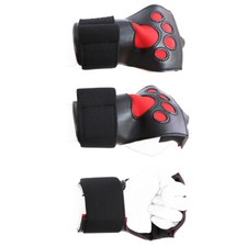 1 Wrist Handcuffs Male Bar Props Hand Ties Love Bear Paw Covers Black Pu Leather
