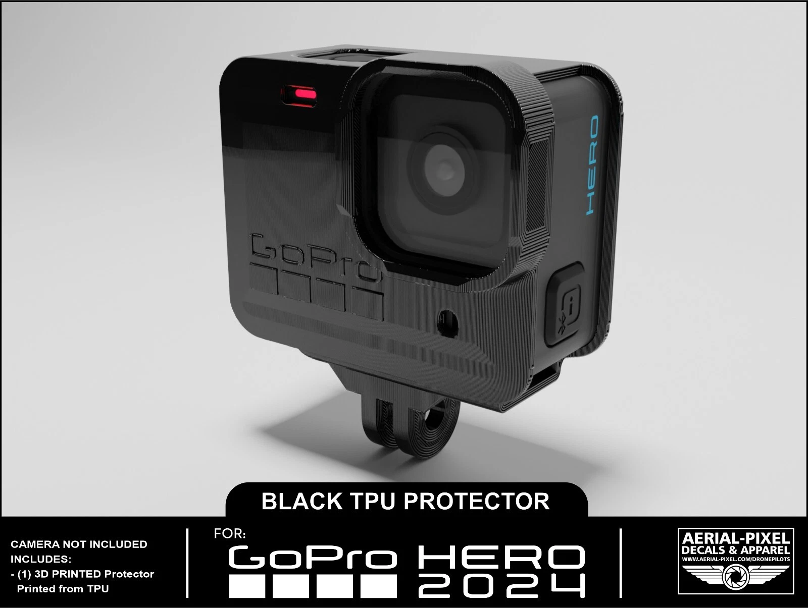 GoPro Hero 2024 TPU Protector Mount 3D Printed - 10 Colors GoPro Hero 2024 TPU Protector Mount 3D Printed - 10 Colors