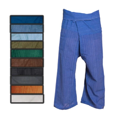 PANASIAM Thai Pantaloni da Pesca Lini | 100% Cotone | Fasciatoio, Pantaloni Yoga, Benessere