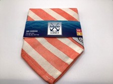 Coral  Cream Striped Dog Bandana - XS/S - Seaside Summer - Nautical - NWT