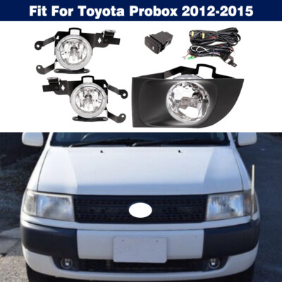Front Bumper Fog Lights Lamp w/Bezel Wiring Kits For Toyota Probox 2012-2015
