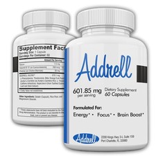 Addrell Energy Pills- Stimulants & Nootropic Brain Booster Supplement 60