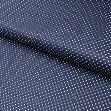 Baumwollstoff mit Tupfen / Popeline " 0,2 cm weiße Tupfen auf navy marineblau