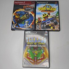 PlayStation 2 PS2 Video Game Lot Ratchet Link, Pac Man World Rally, Pinball HOF