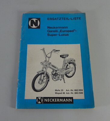 Parts catalogue/parts list Neckermann Garelli/moped Europed Super Luxury