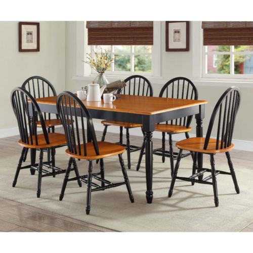 Dining Room Table Set Farmhouse Country, Farmhouse Style Dining Room Table With Bench