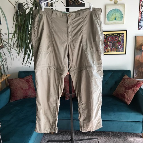 EX OFFICIO size XL Men's Khaki Nylon Convertible Buzz Off Insect Shield Pants