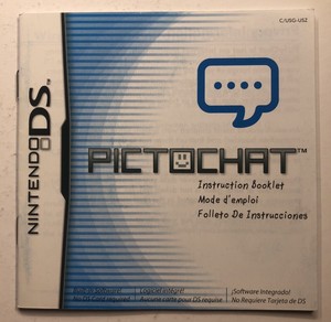 Pictochat Nintendo Ds Original Manual Only Instruction Booklet Ebay