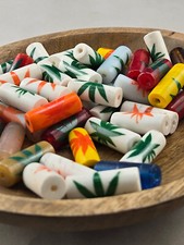 90 PCS MULTI-COLOR TUBE GLASS BEADS JEWELRY CRAFT MAKING LOOSE BEADS