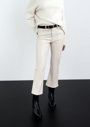 ZARA Women's Faux Leather Flared Pants 