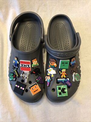 Crocs Unisex Minecraft Dressed Baya Black Clogs M7-W9 ONE OF A KIND BNIP/NWT