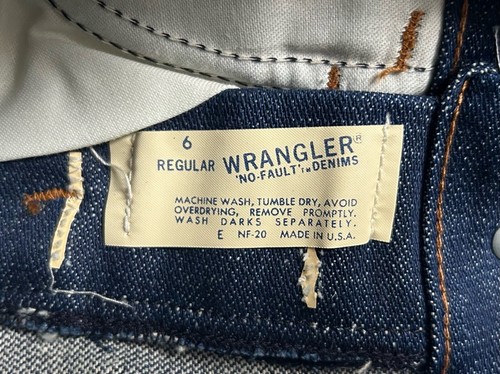 vintage wrangler no fault denim flare jeans youth size 6 NOS NWT made in USA 70s - Picture 5 of 8
