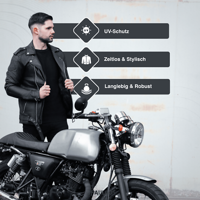 Biker Look Paulgos Herren Lederjacke Fight Club PAULGOS Herren