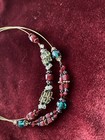 Green Red Beaded Necklace Adjustable — photo 2