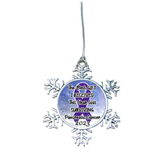 Pancreatic Cancer Survivor Best Gift This Christmas Surviving Snowflake Ornament