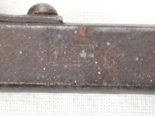 Antique Threadwell 10" Adjustable Pipe Monkey Wrench Wood Handle - Picture 2 of 5