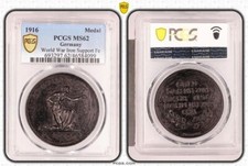 Iron Medal 1916 "I gave gold as a defense, I took iron as an honor" PCGS MS62