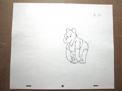 5 x ORIGINAL GROUP of PRODUCTION DRAWINGS WINNIE THE POOH bear WALT DISNEY 1990s