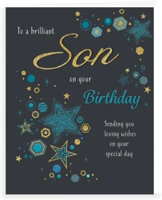 To A Brilliant Son Birthday Card - 6" X 8" Size