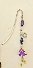 Avid Readers! Lavender Silverplated Shepherds Hook Beaded Bookmark Gift Packaged