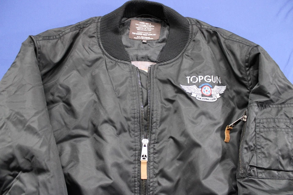 Top Gun® Official MA-1 Men's "Wings" Bomber Jacket with Patches Size 3XL Black - Image 3 of 4