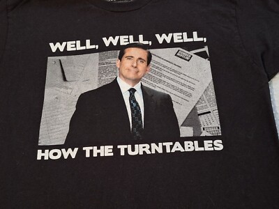 The Office Well, Well, Well, How The Turntables Black Cotton T-shirt Size L