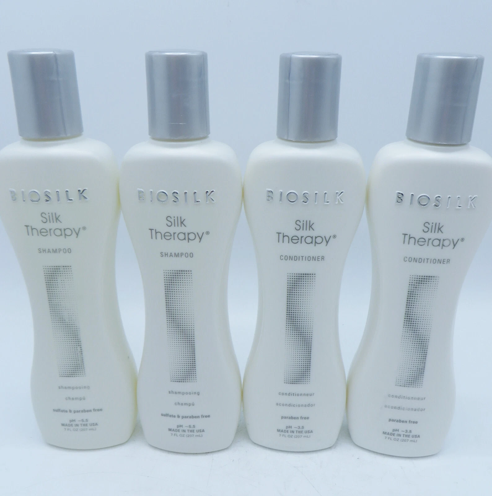 BIOSILK SILK THERAPY SHAMPOO & CONDITIONER 7 oz - 4 Bottles!