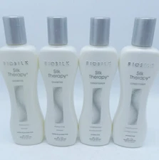 BIOSILK SILK THERAPY SHAMPOO & CONDITIONER 7 oz - 4 Bottles!