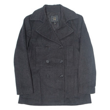 Paul & Shark Yachting Womens Pea Jacket Black Wool M
