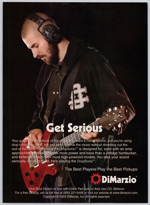 2003 DiMARZIO Guitar Pickups BRAD DELSON of Linkin Park Vintage Print Ad