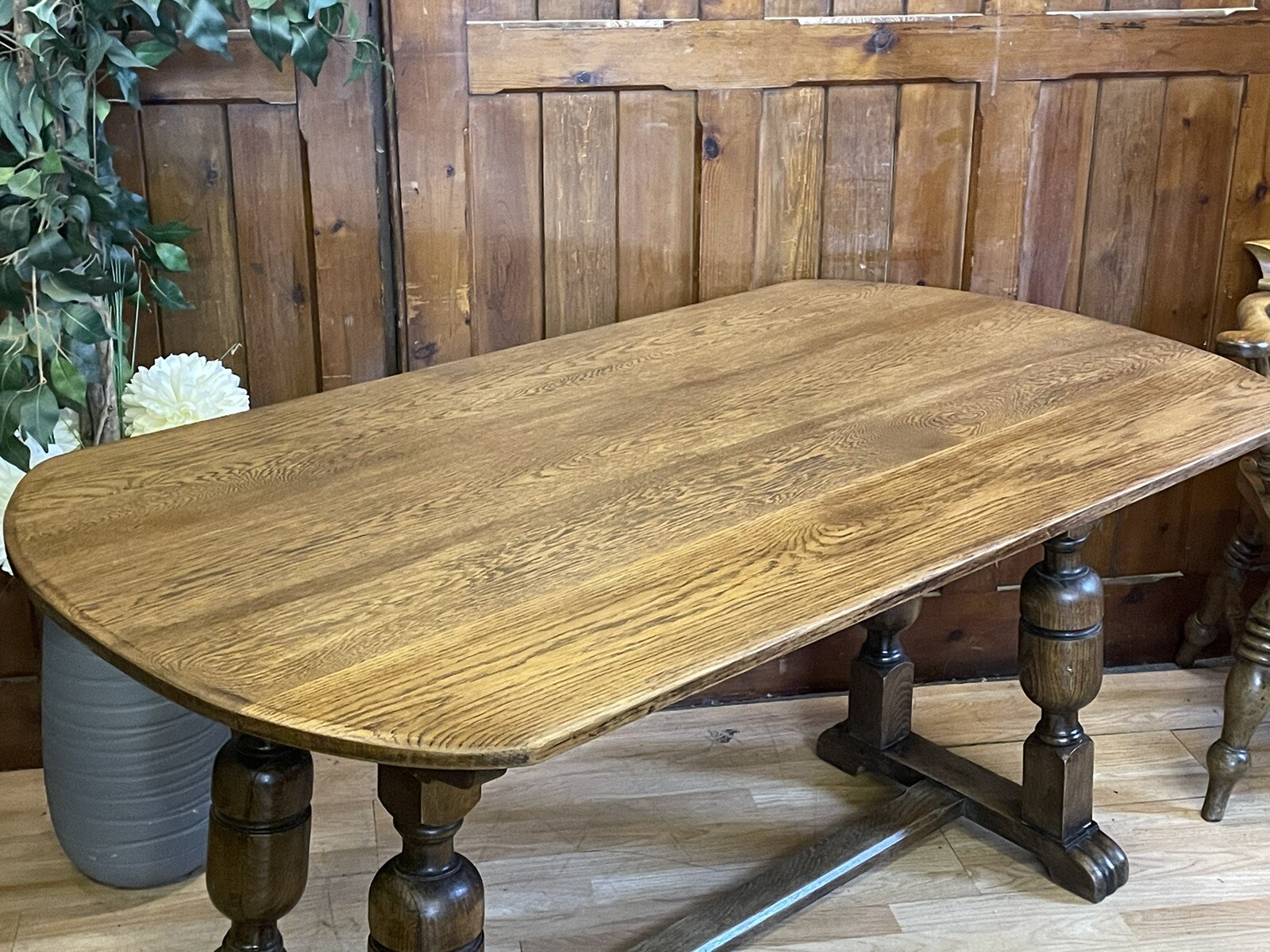 Antique Oak Refectory Dining Table Rustic Country Farmhouse Dining
