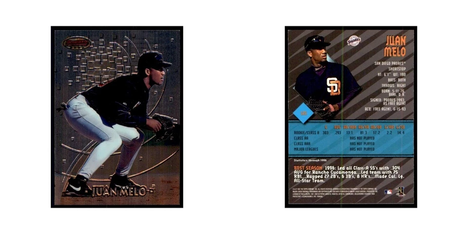 1997 Bowman Best Juan Melo Baseball Cards #121 - Image 3 of 3