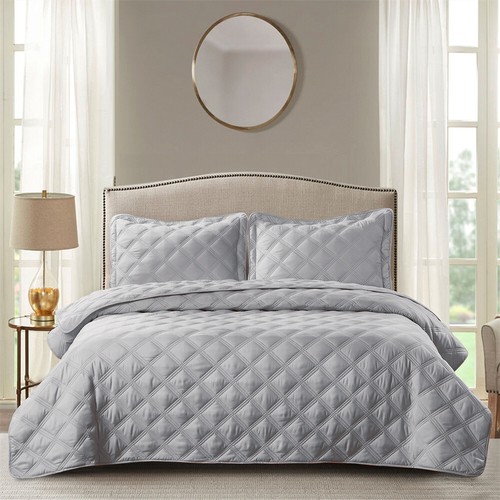 3 Piece Charleston Down Alternative Quilted Bed Spread Set - Picture 15 of 33