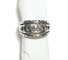 Simple Sterling Silver Band Ring Pierced Tapered Width Size 4 1/2