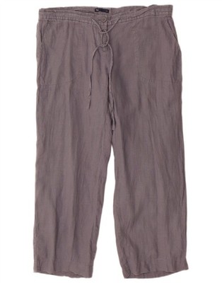 Gap Damen gerade Freizeithose UK 12 Medium W34 L26 grau Leinen CO06