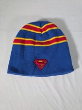 Superman Beanie Hat Youth 8-20 Pre-Owned Very Good Condition Officially Licensed