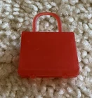 VTG Barbie doll purse handbag bag handle red translucent fashion accessory EUC!!