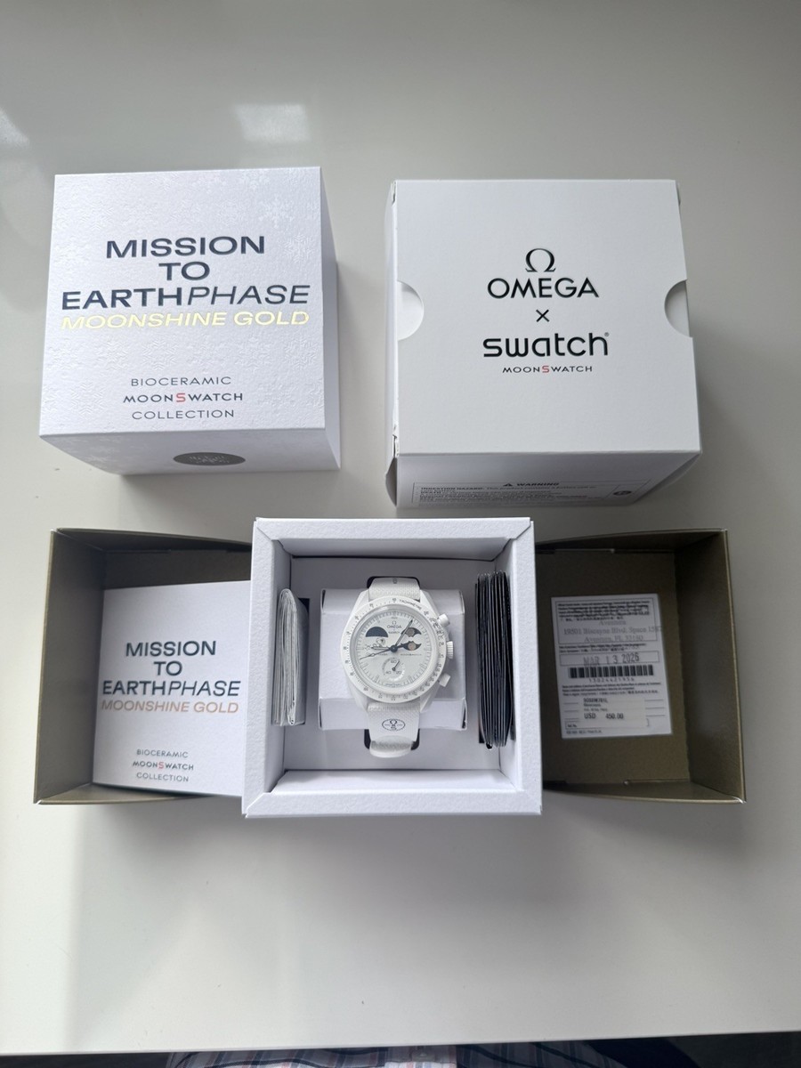 Omega x Swatch MISSION TO EARTHPHASE - MOONSHINE GOLD Swiss Snow