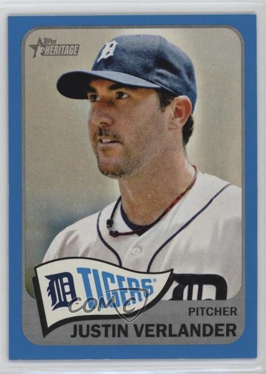 2014 Topps Heritage Blue Border Justin Verlander #430 1dm4