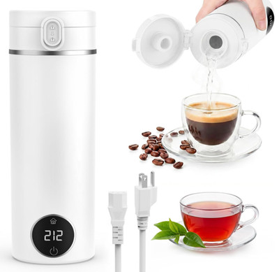 Termo Eléctrico Portátil 15 oz Acero Inoxidable con Autoapagado para Viaje