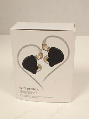 Linsoul KZ-ZS10 Pro X In-Ear Monitors Earbuds, Black With 3.5mm Detachable Cable